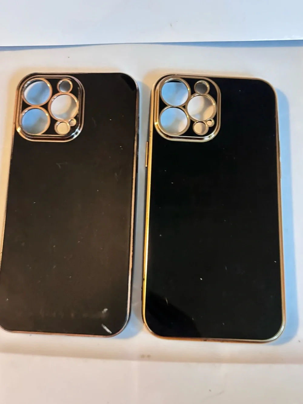 Black Phone Case with Gold Trim - Set of 2